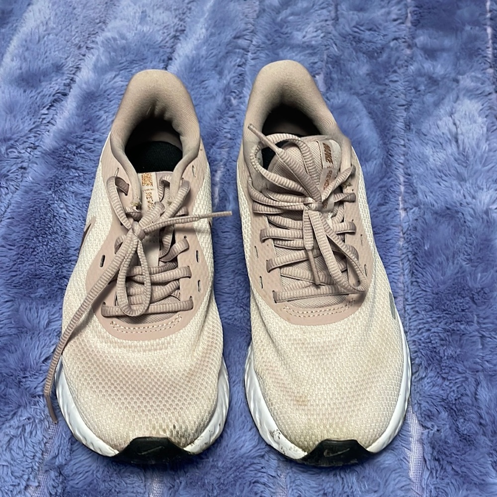 Rose gold nike running sneakers size 8